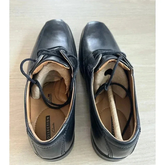 NEW Clarks Comfort Men’sTilden Walk Black Leather Lace Up Oxfords Size 7.5 M - Picture 4 of 9